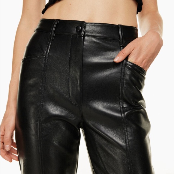Aritzia Wilfred - Rebel Vegan Leather Pants - Black - Picture 6 of 11